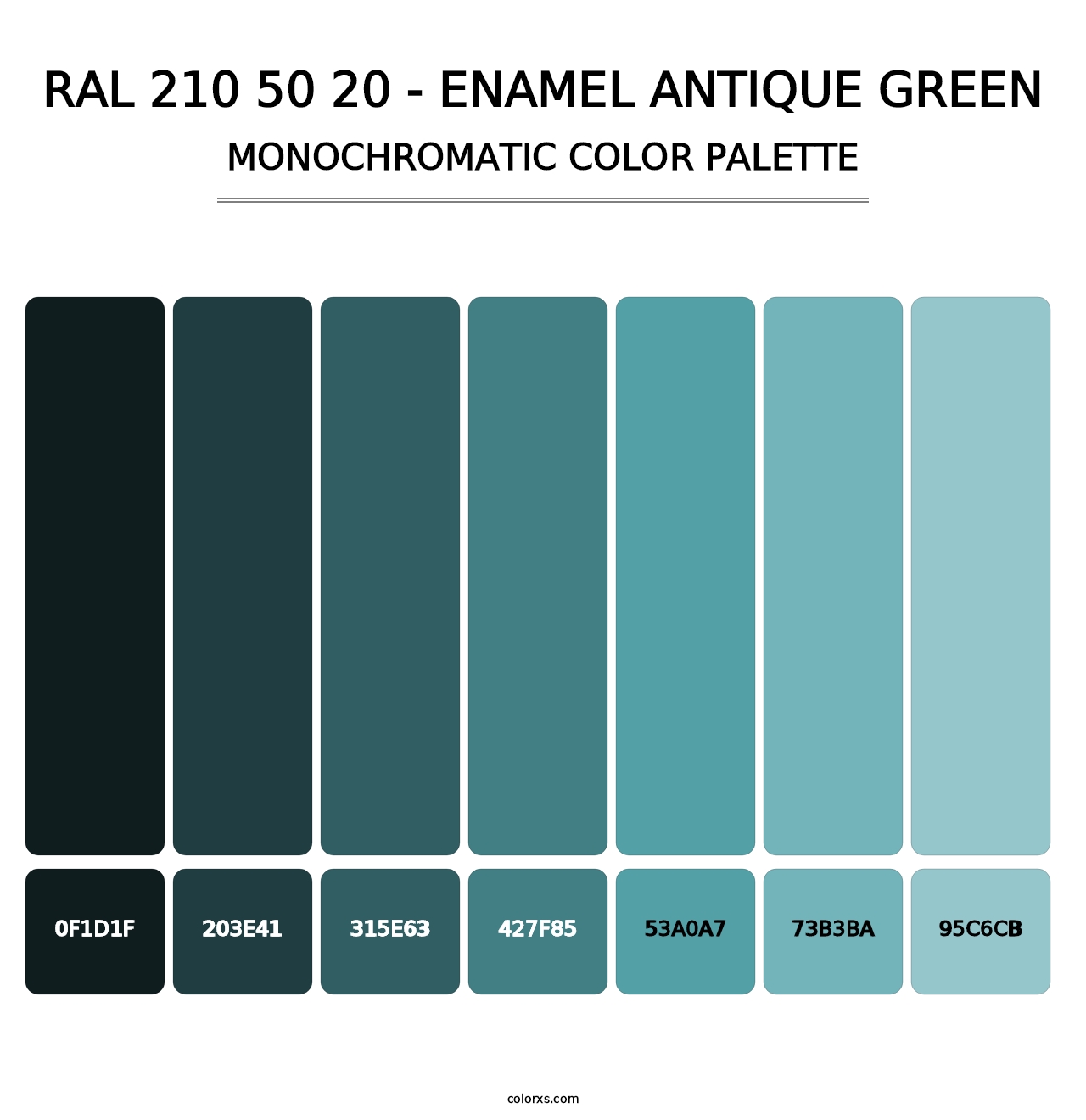 RAL 210 50 20 - Enamel Antique Green - Monochromatic Color Palette