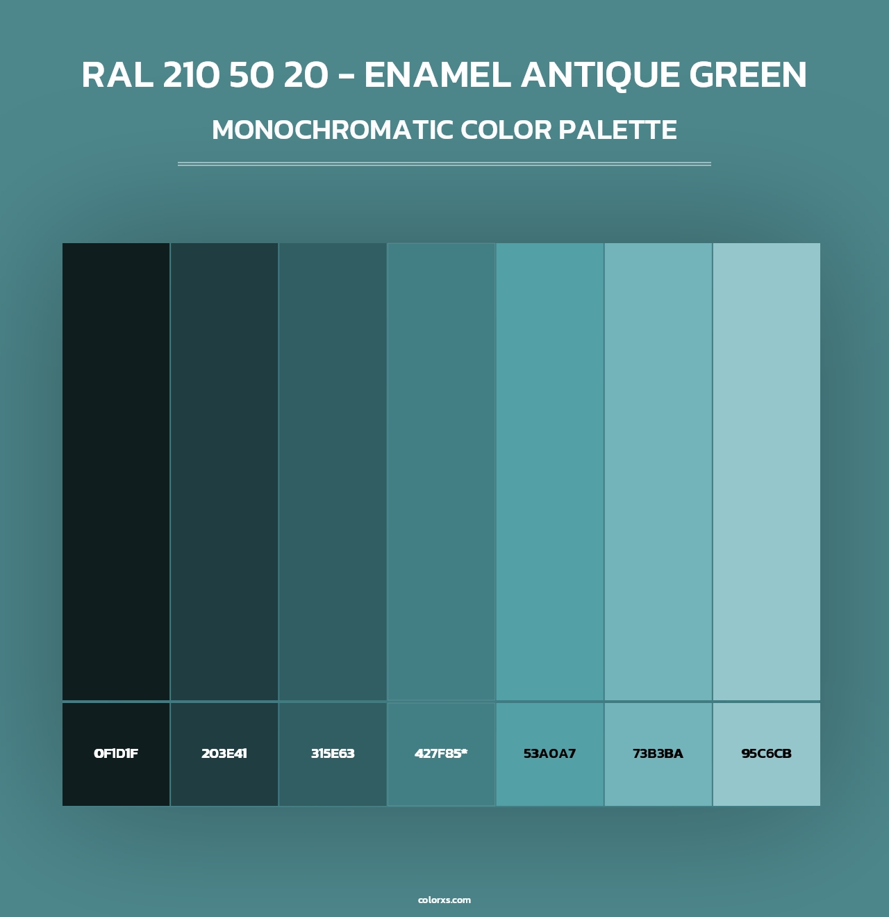 RAL 210 50 20 - Enamel Antique Green - Monochromatic Color Palette