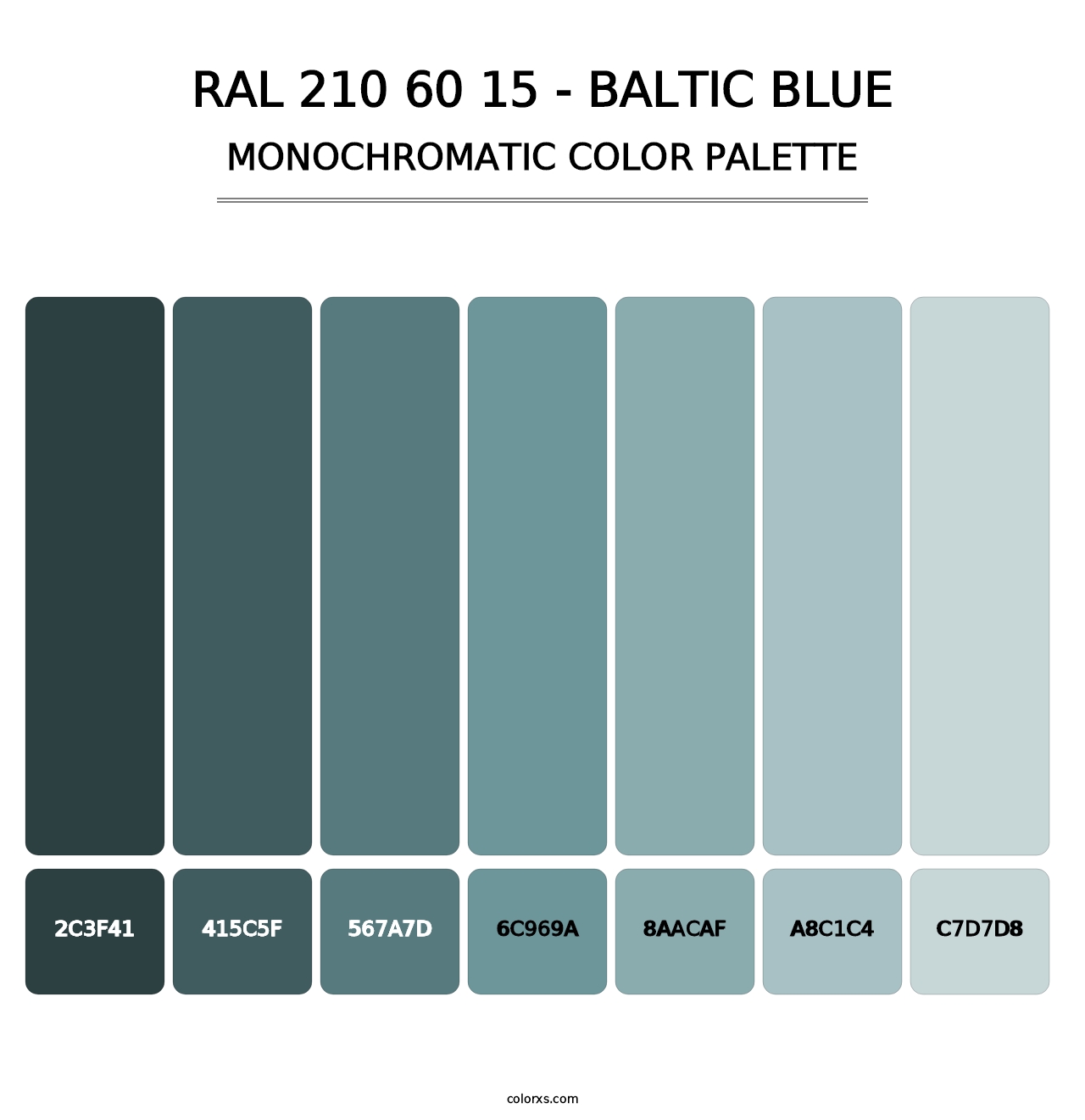RAL 210 60 15 - Baltic Blue - Monochromatic Color Palette