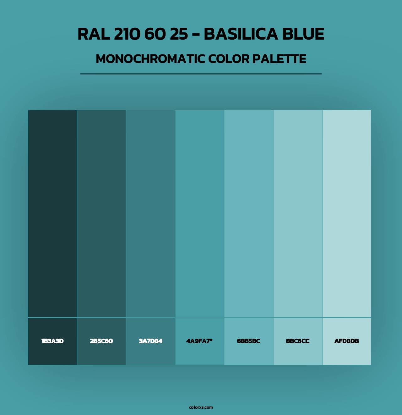 RAL 210 60 25 - Basilica Blue - Monochromatic Color Palette