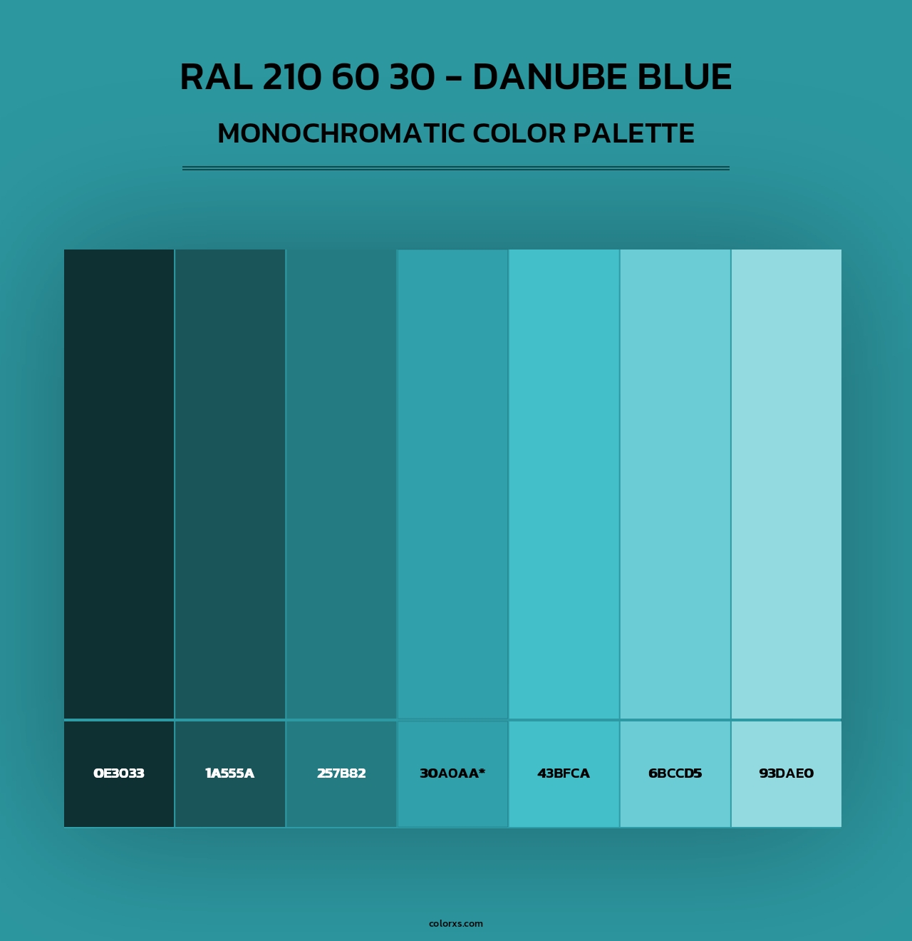 RAL 210 60 30 - Danube Blue - Monochromatic Color Palette