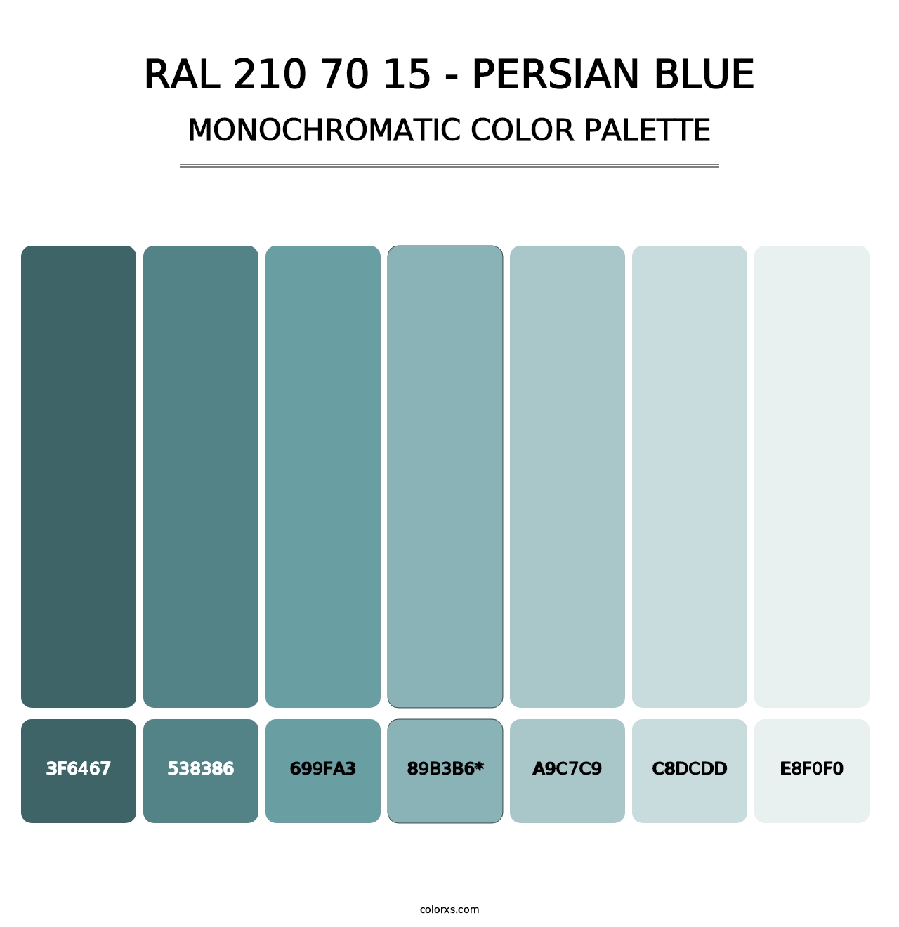RAL 210 70 15 - Persian Blue - Monochromatic Color Palette