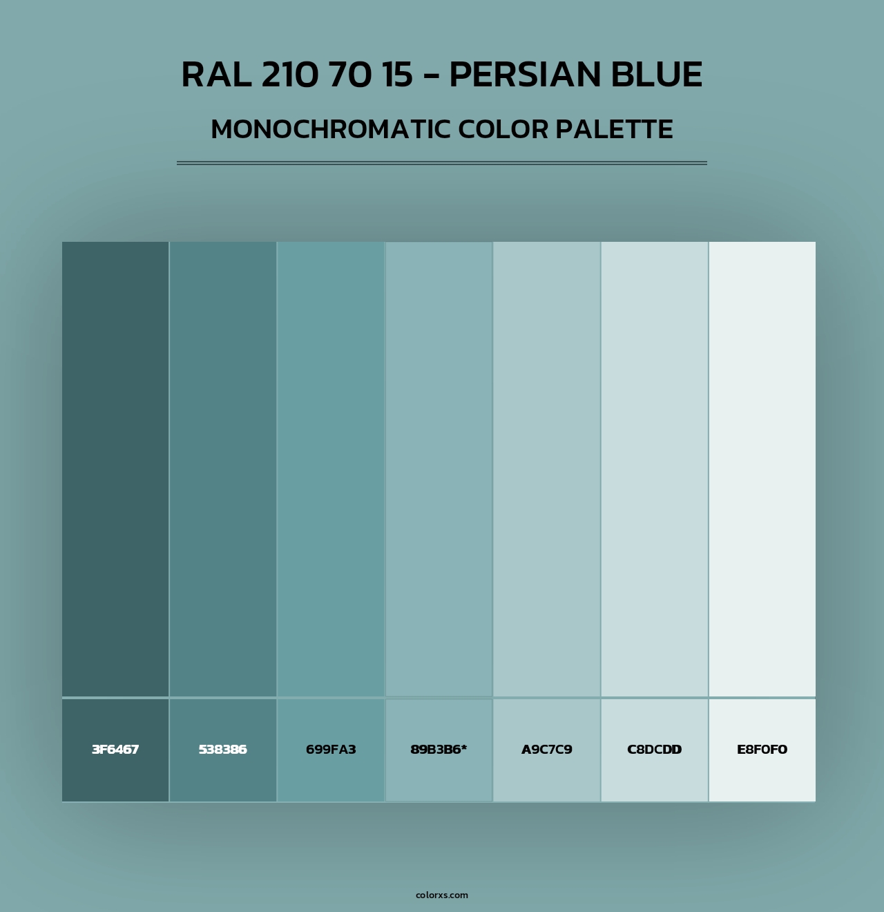 RAL 210 70 15 - Persian Blue - Monochromatic Color Palette