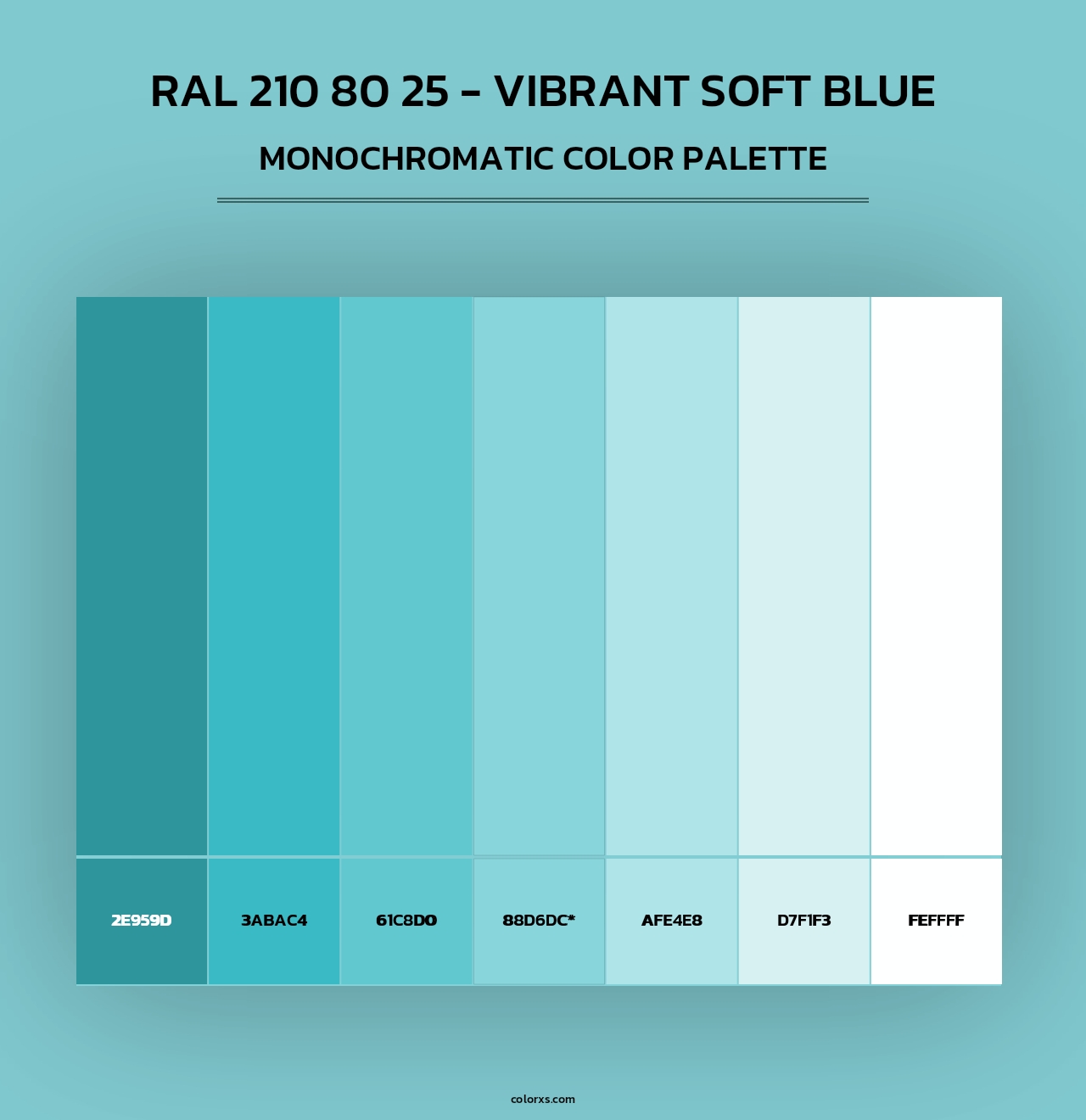 RAL 210 80 25 - Vibrant Soft Blue - Monochromatic Color Palette