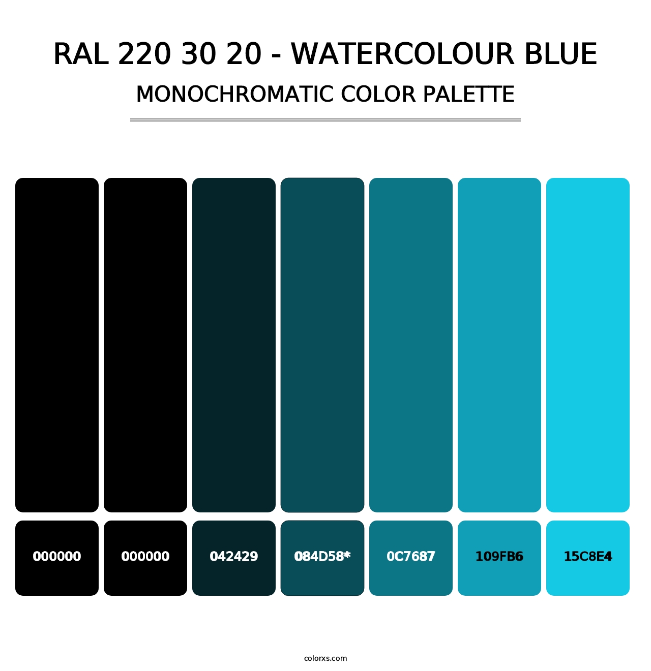 RAL 220 30 20 - Watercolour Blue - Monochromatic Color Palette