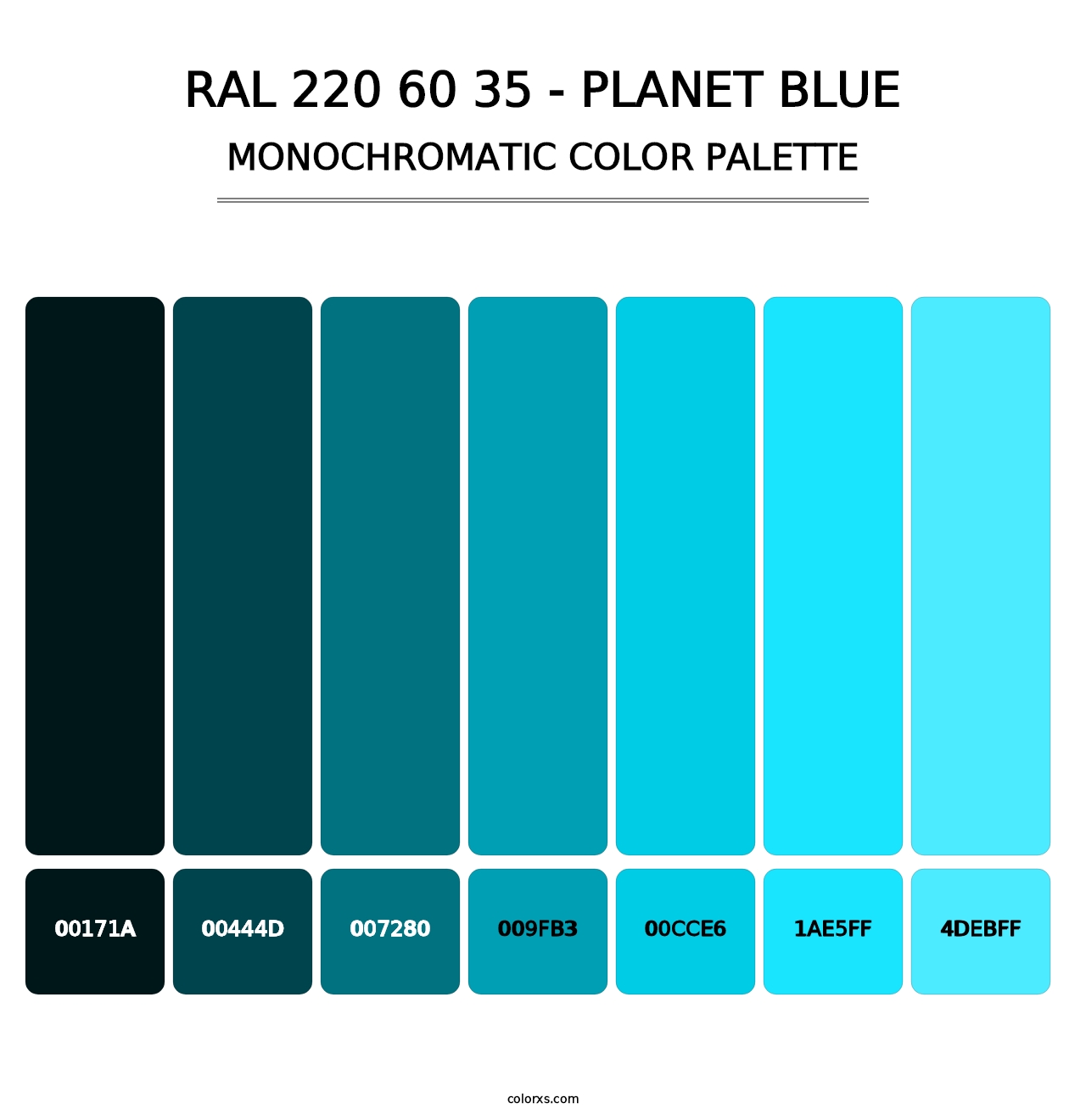 RAL 220 60 35 - Planet Blue - Monochromatic Color Palette