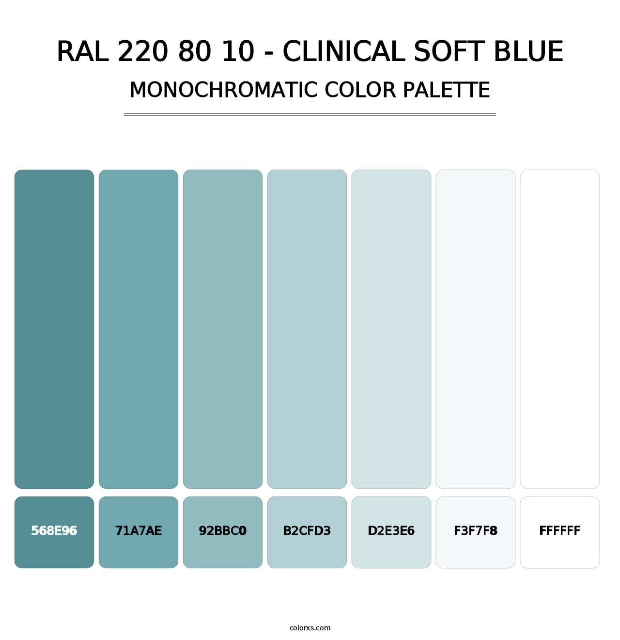 RAL 220 80 10 - Clinical Soft Blue - Monochromatic Color Palette