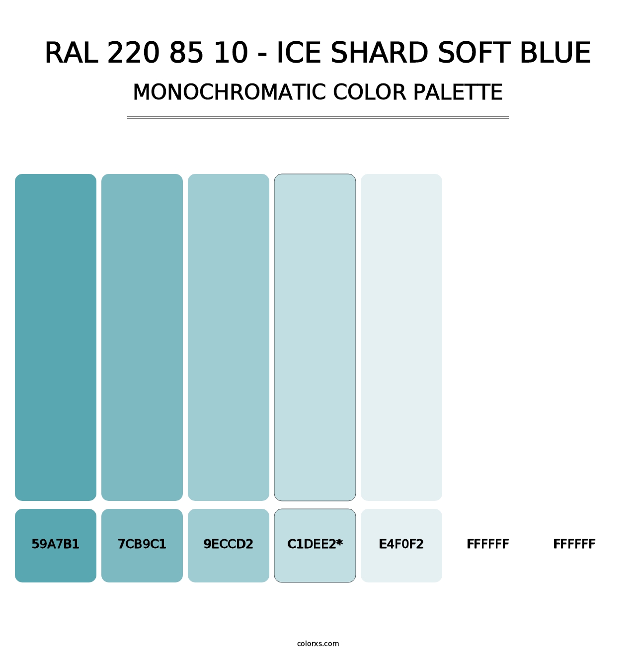 RAL 220 85 10 - Ice Shard Soft Blue - Monochromatic Color Palette