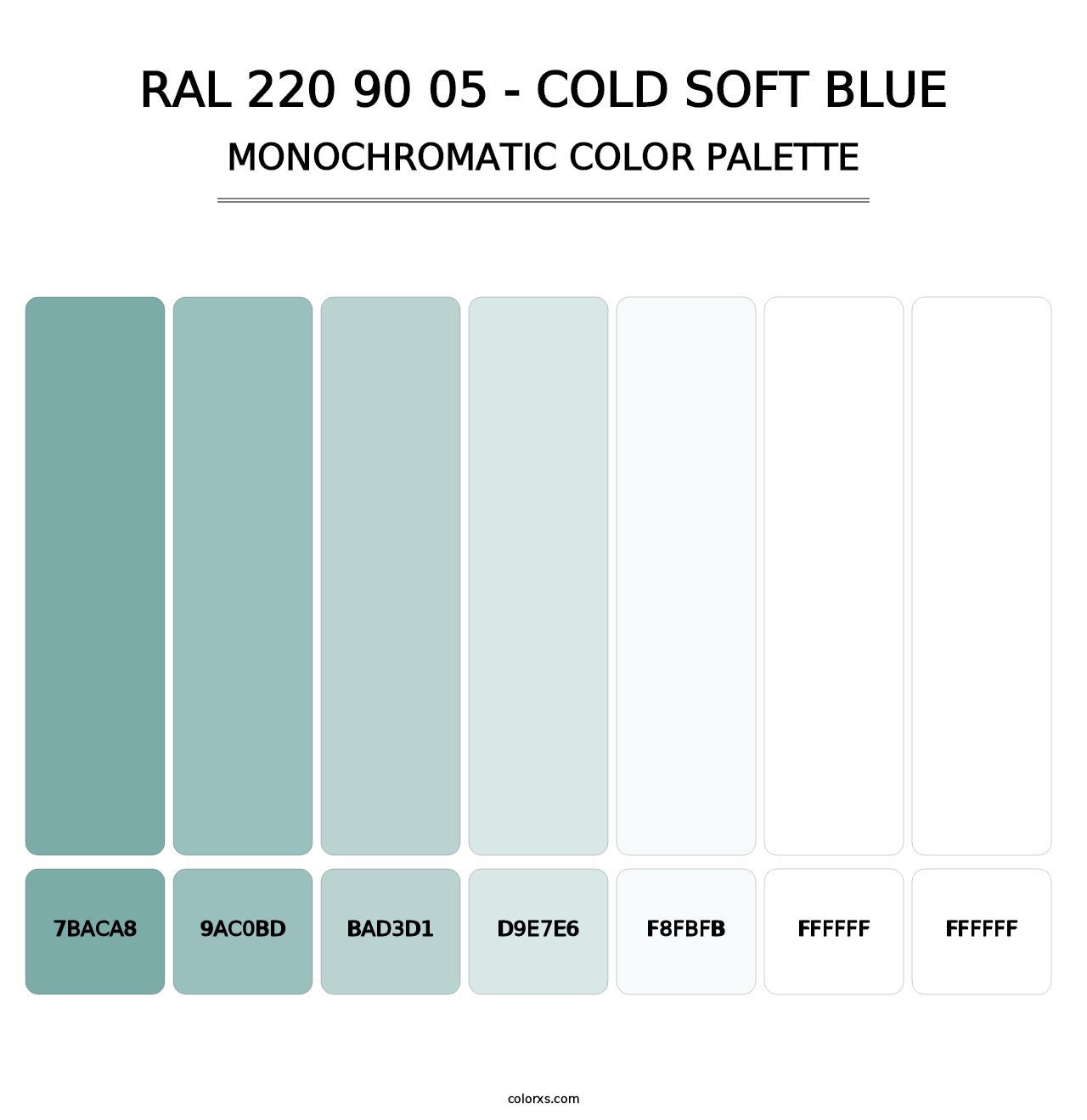 RAL 220 90 05 - Cold Soft Blue - Monochromatic Color Palette
