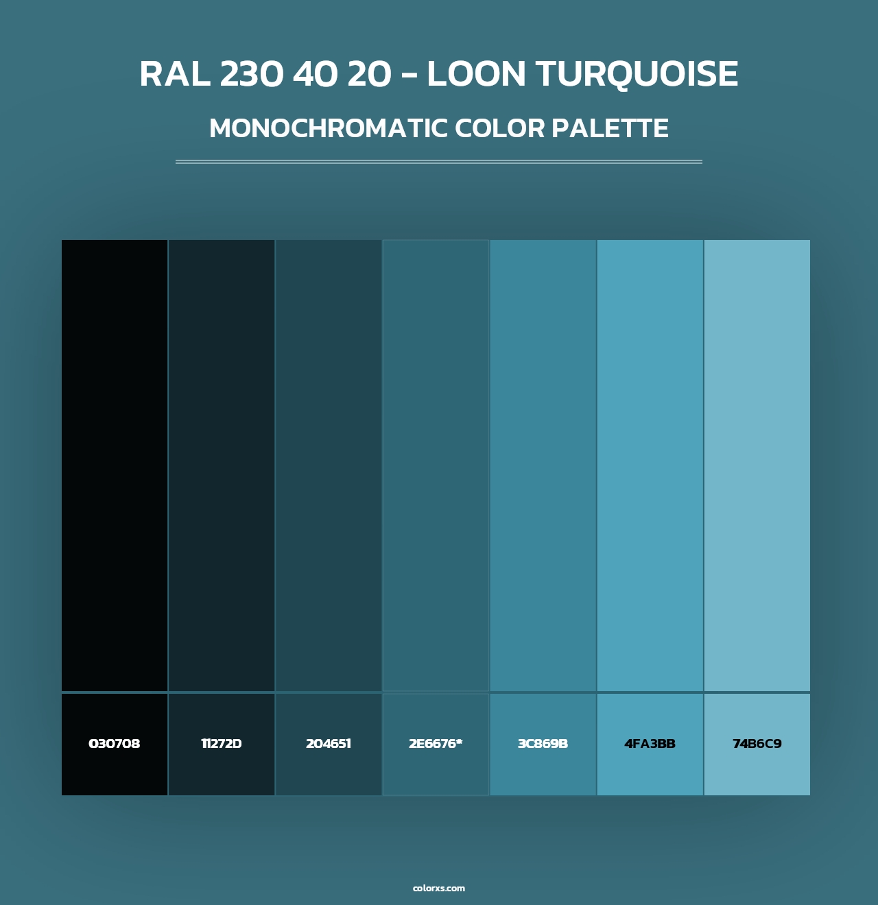 RAL 230 40 20 - Loon Turquoise - Monochromatic Color Palette