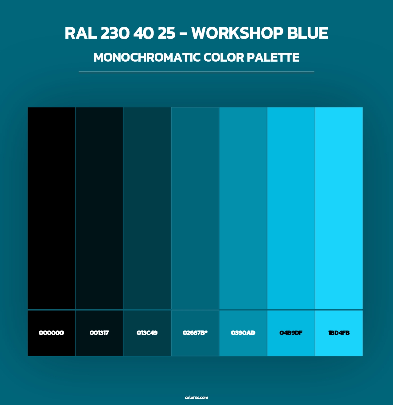 RAL 230 40 25 - Workshop Blue - Monochromatic Color Palette