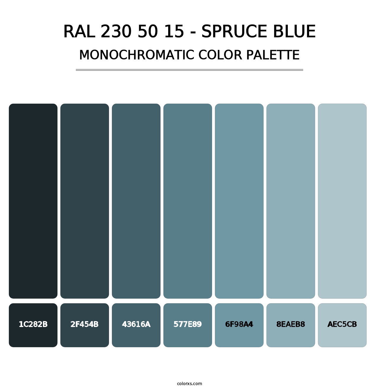 RAL 230 50 15 - Spruce Blue - Monochromatic Color Palette
