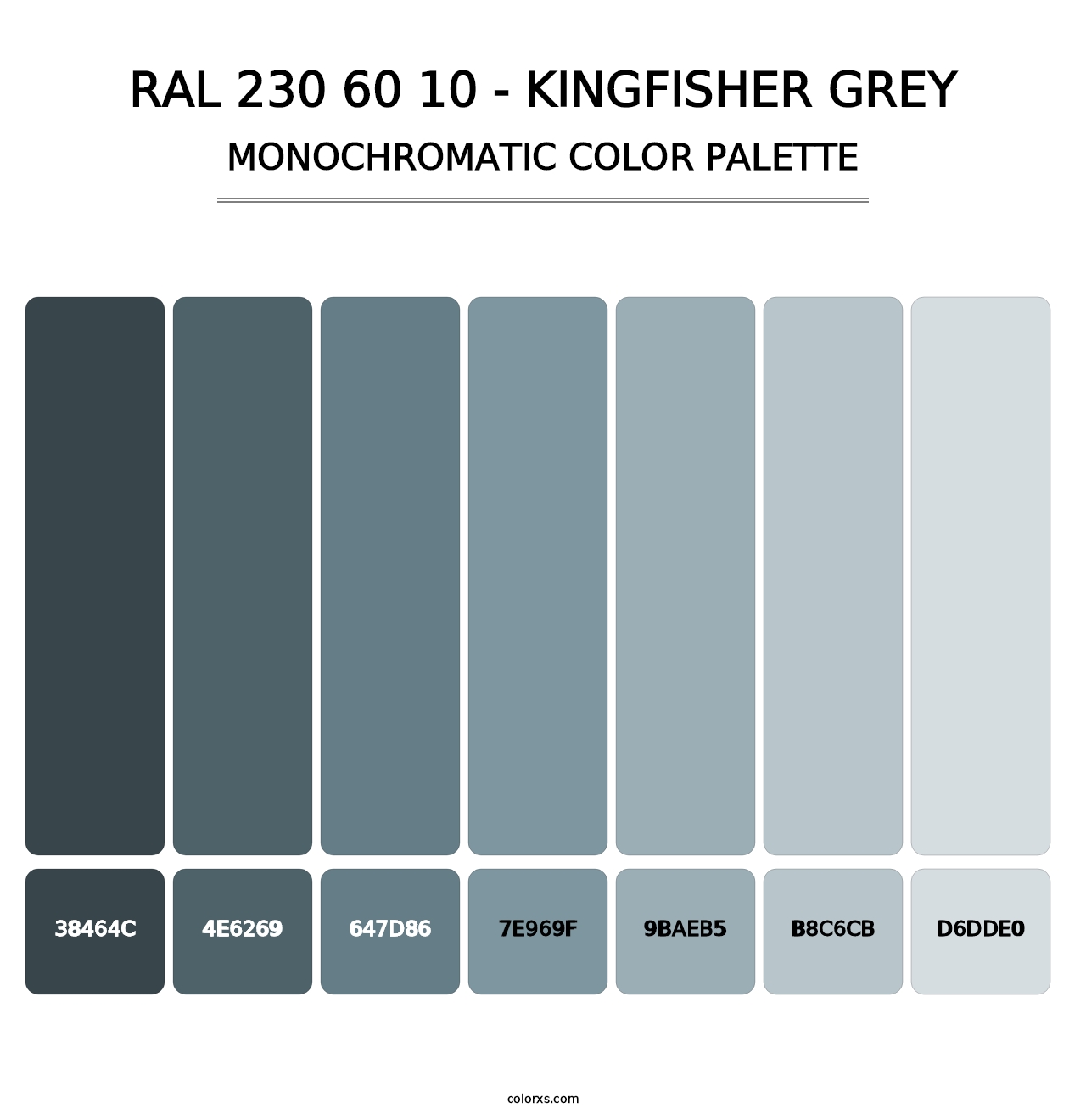 RAL 230 60 10 - Kingfisher Grey - Monochromatic Color Palette
