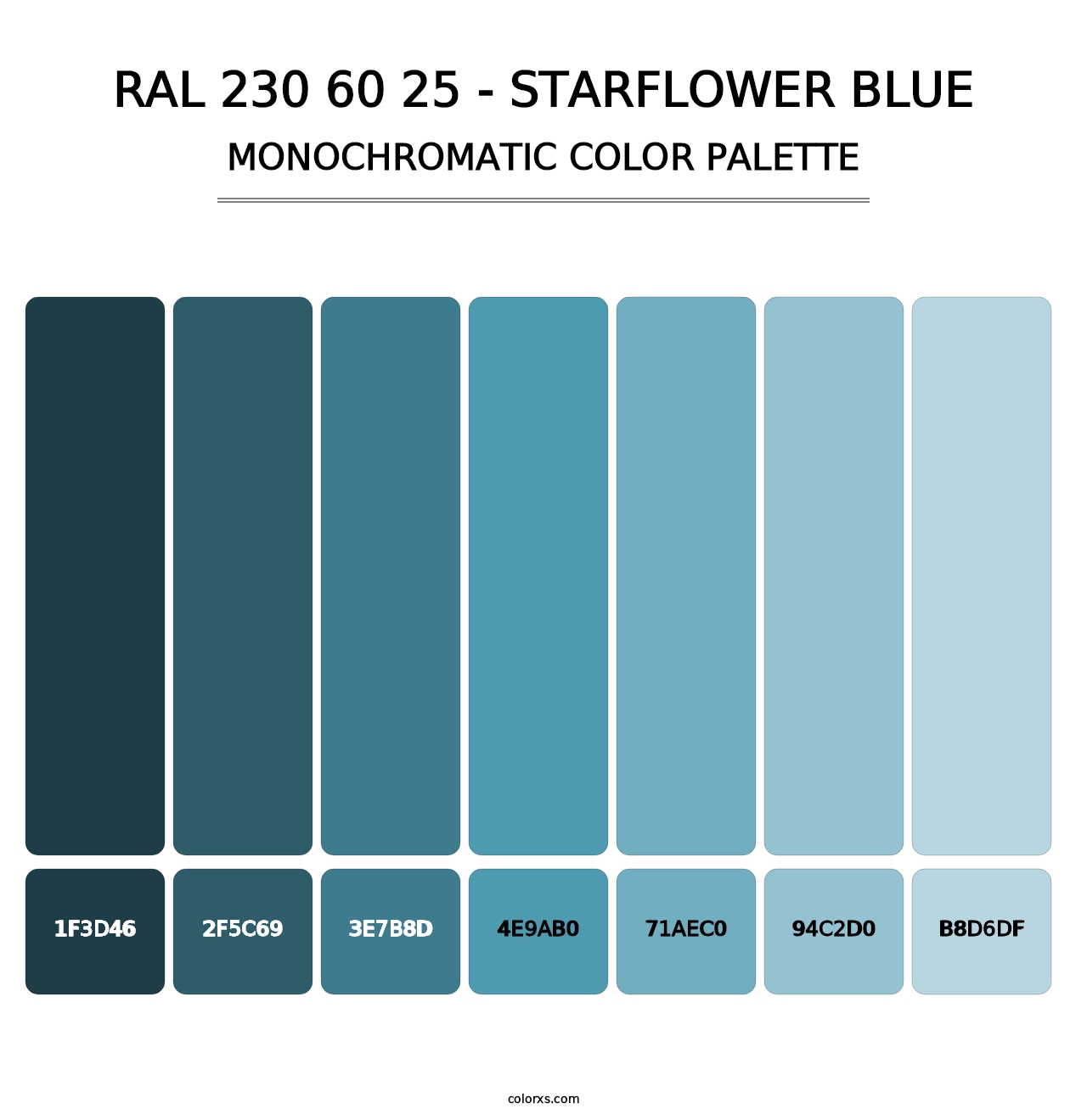 RAL 230 60 25 - Starflower Blue - Monochromatic Color Palette