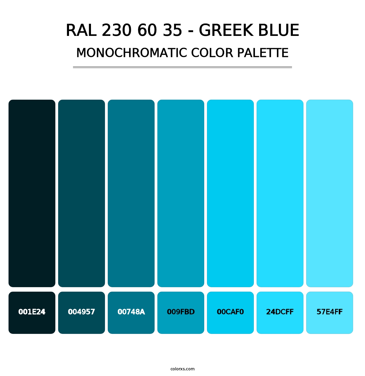 RAL 230 60 35 - Greek Blue - Monochromatic Color Palette