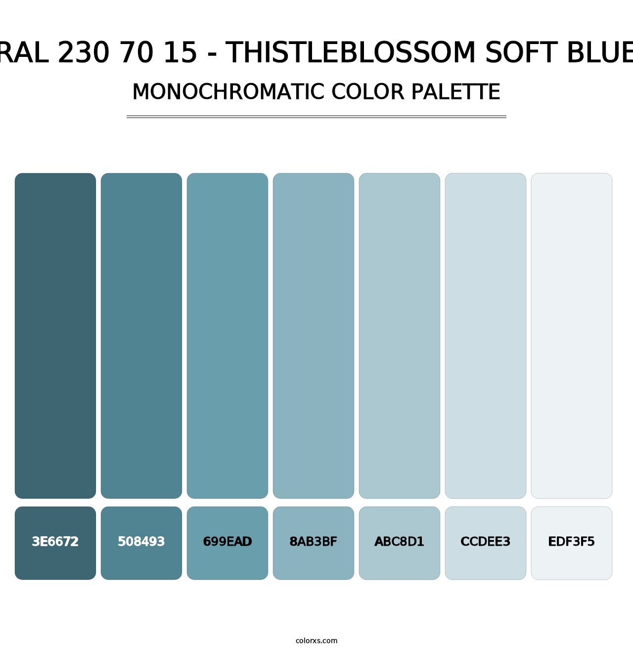 RAL 230 70 15 - Thistleblossom Soft Blue - Monochromatic Color Palette