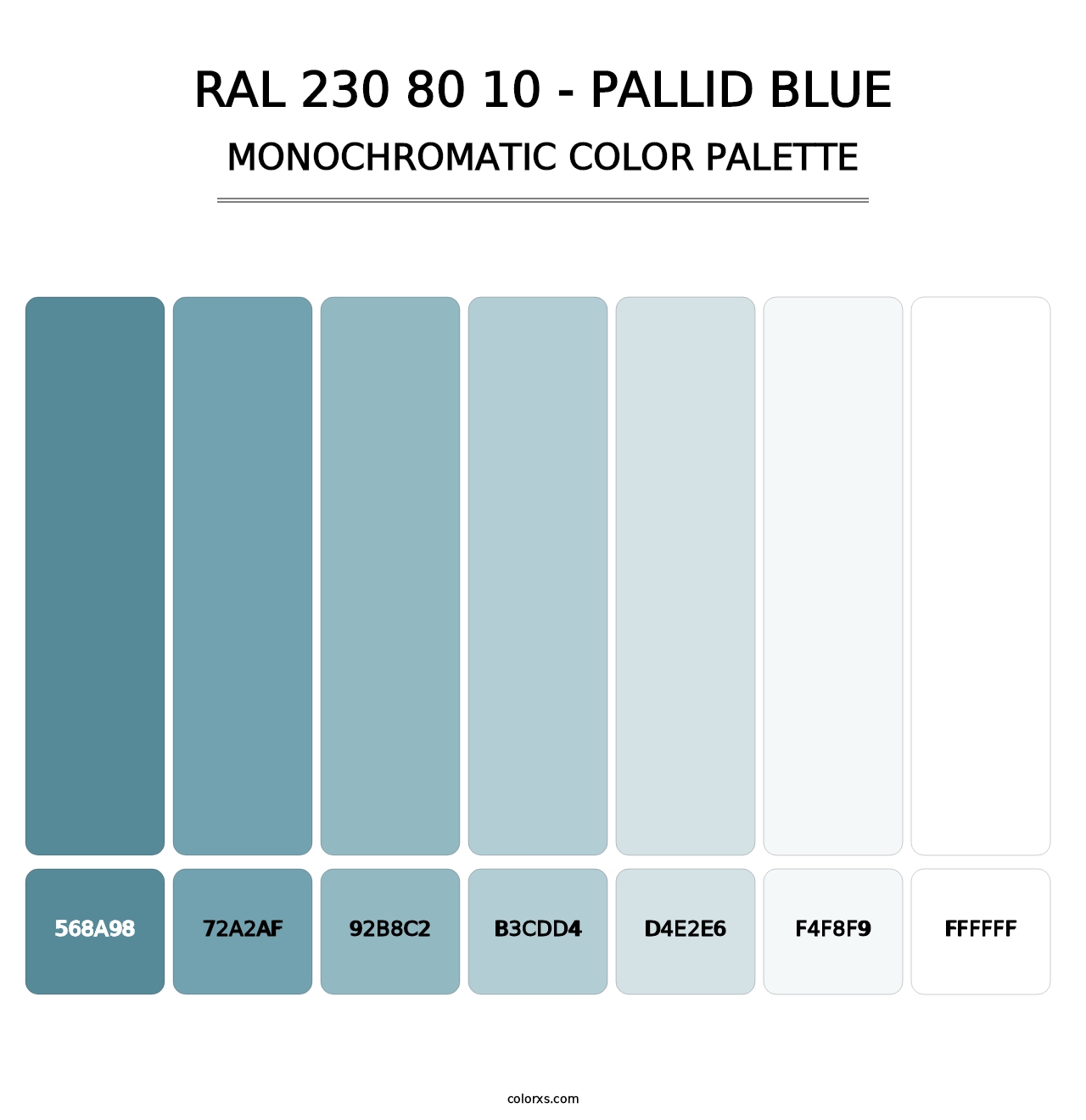 RAL 230 80 10 - Pallid Blue - Monochromatic Color Palette