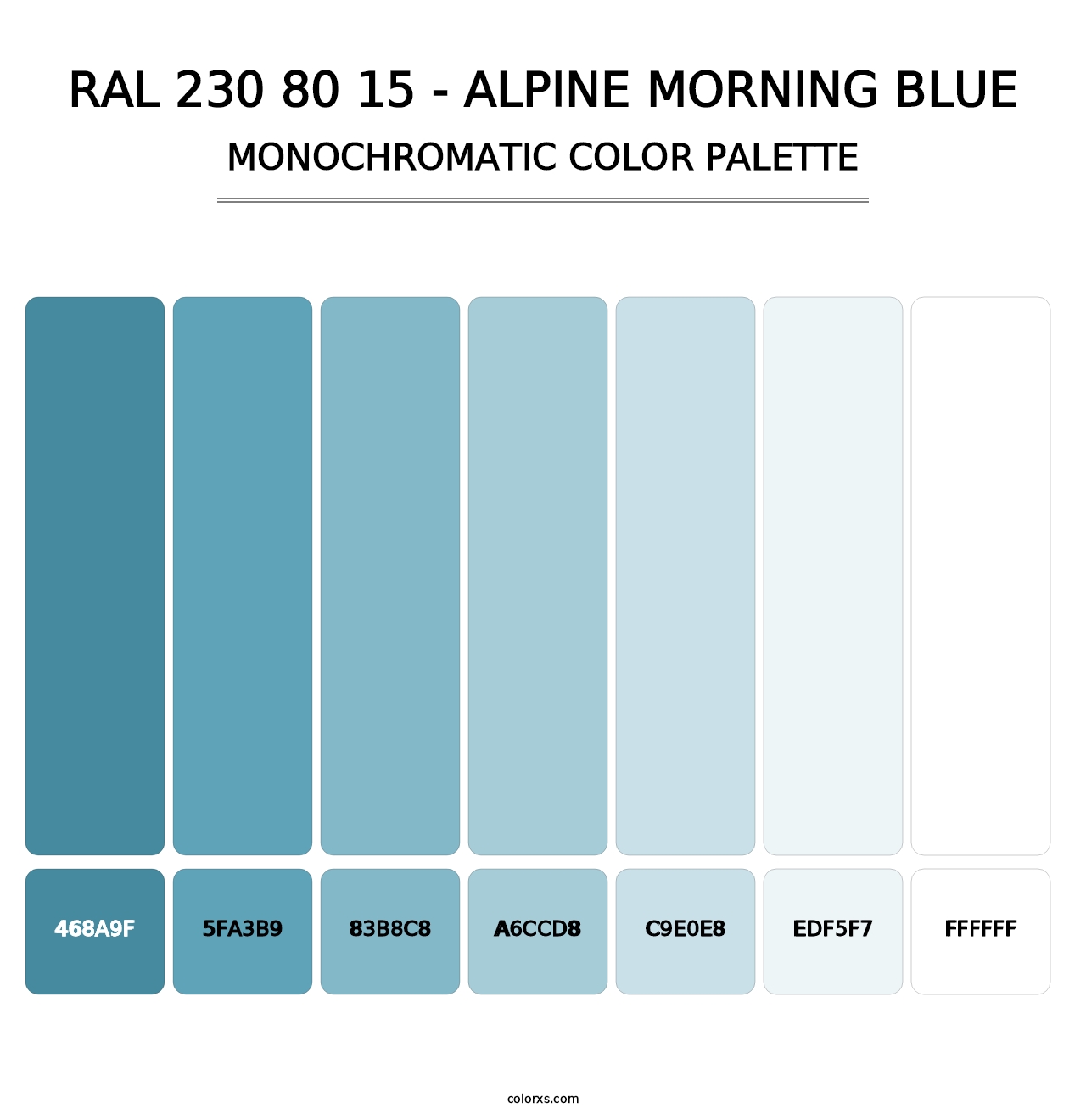 RAL 230 80 15 - Alpine Morning Blue - Monochromatic Color Palette