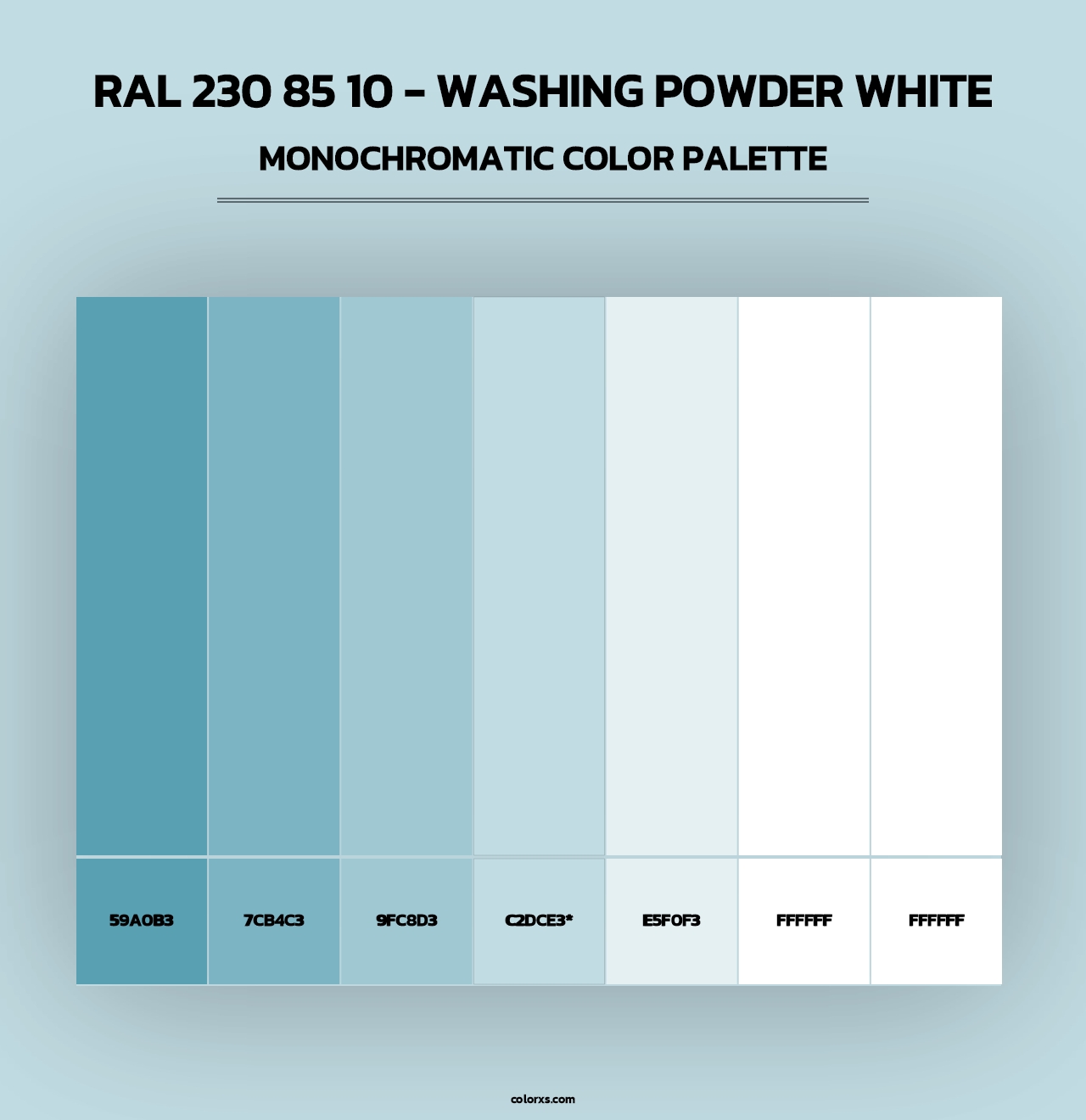RAL 230 85 10 - Washing Powder White - Monochromatic Color Palette