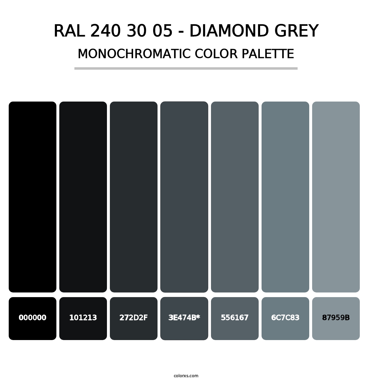 RAL 240 30 05 - Diamond Grey - Monochromatic Color Palette