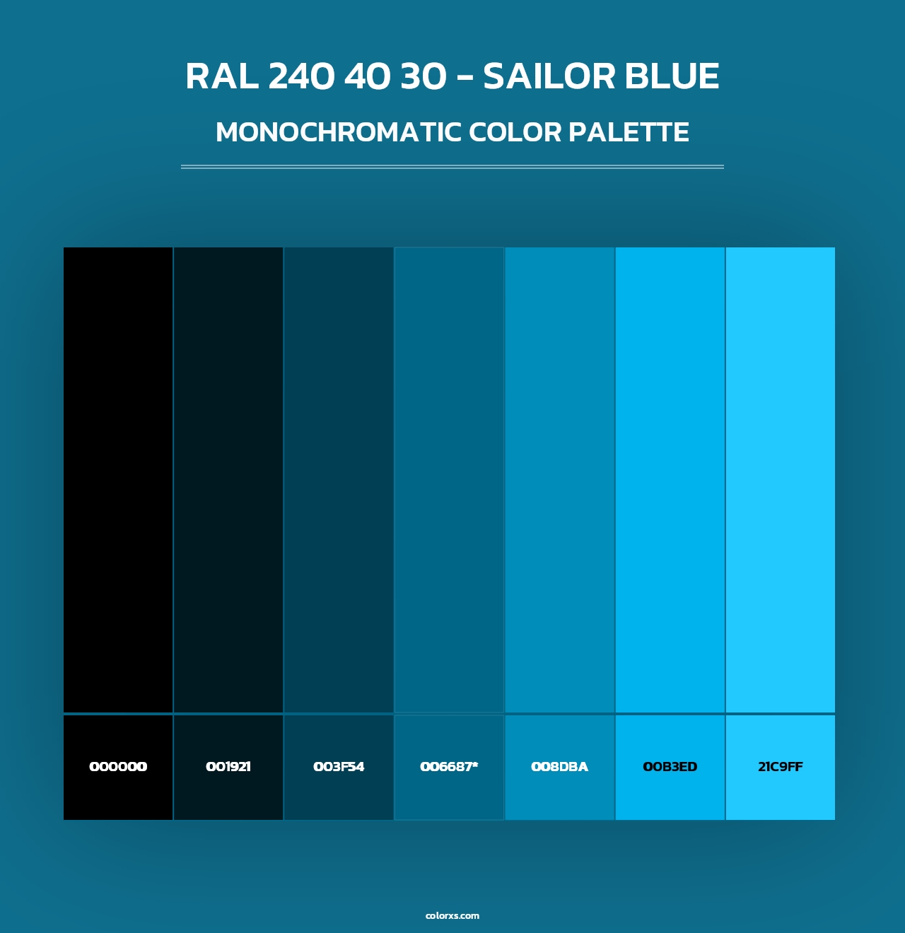 RAL 240 40 30 - Sailor Blue - Monochromatic Color Palette