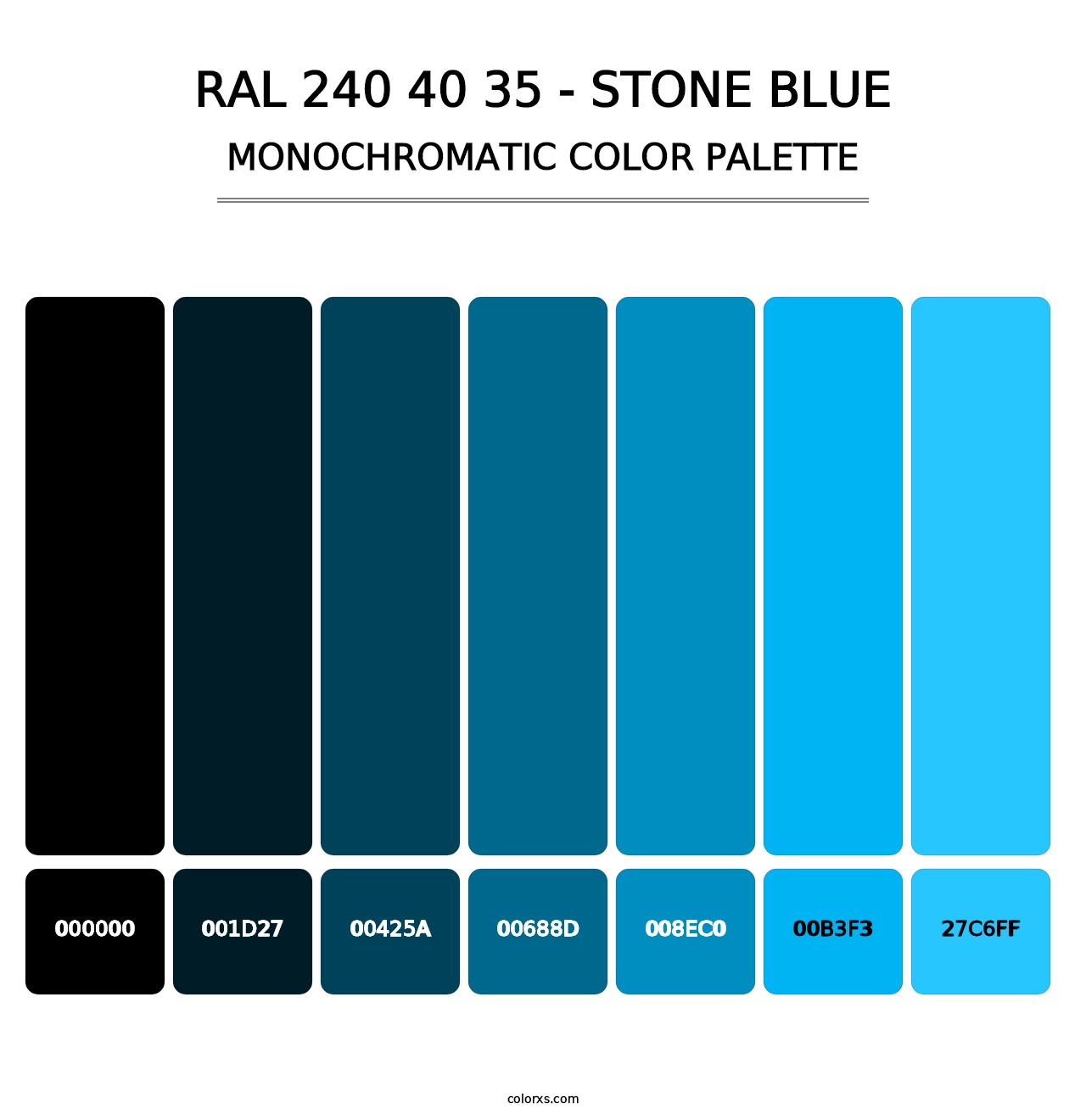 RAL 240 40 35 - Stone Blue - Monochromatic Color Palette