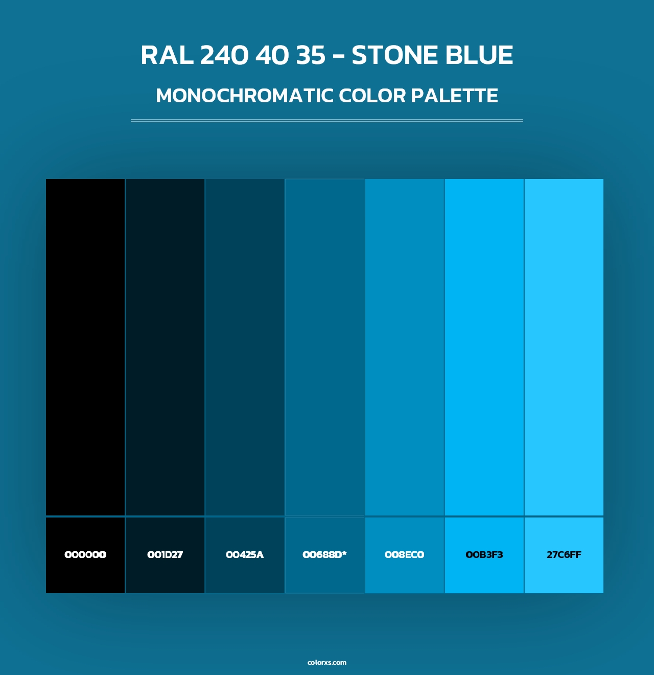 RAL 240 40 35 - Stone Blue - Monochromatic Color Palette