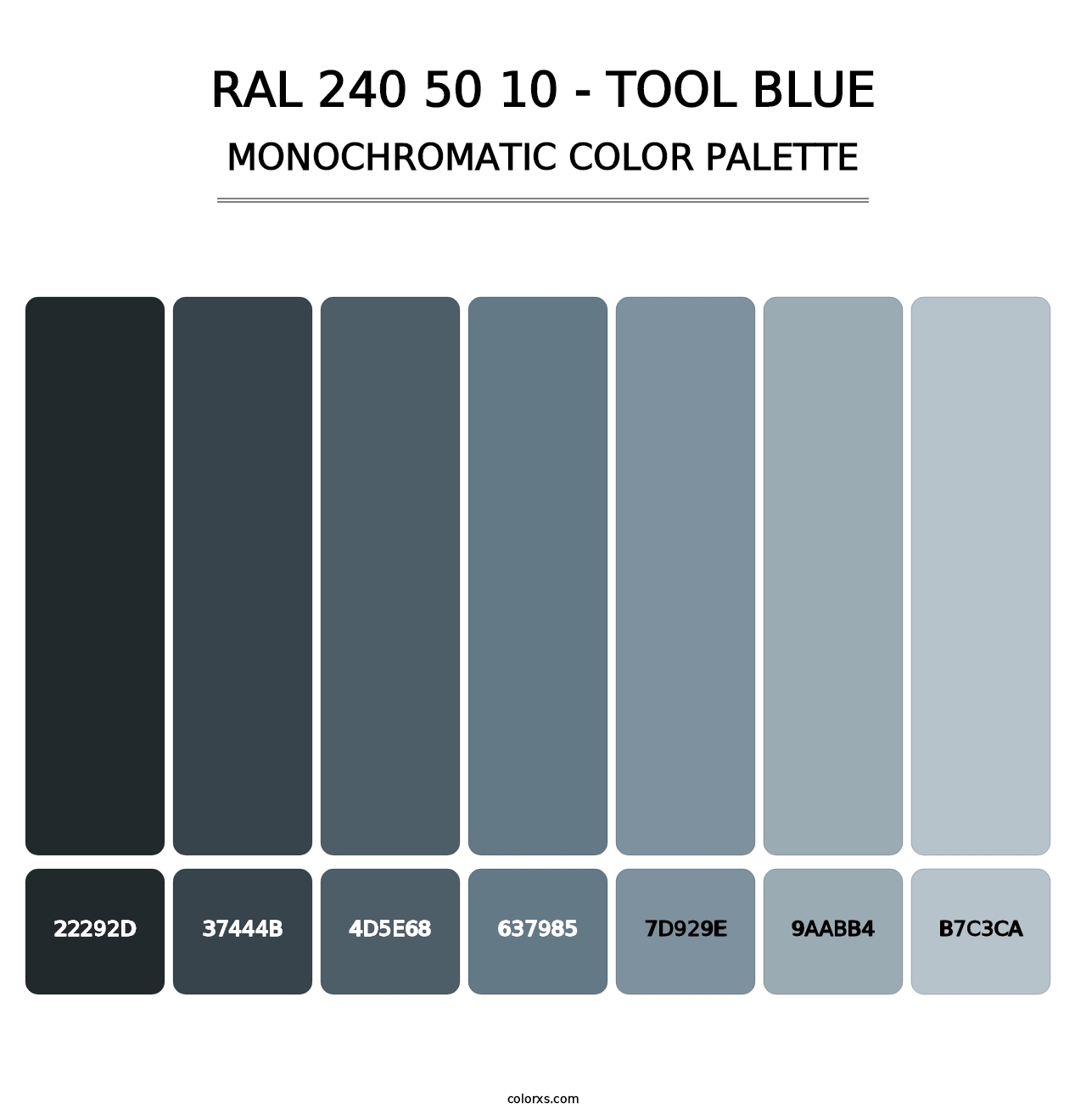 RAL 240 50 10 - Tool Blue - Monochromatic Color Palette