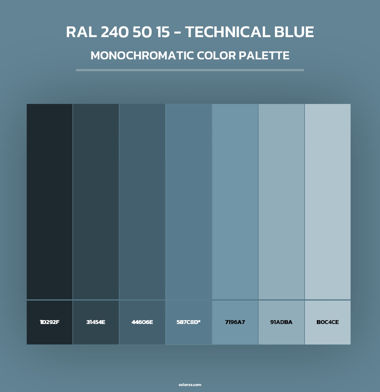 RAL 240 50 15 - Technical Blue - Monochromatic Color Palette