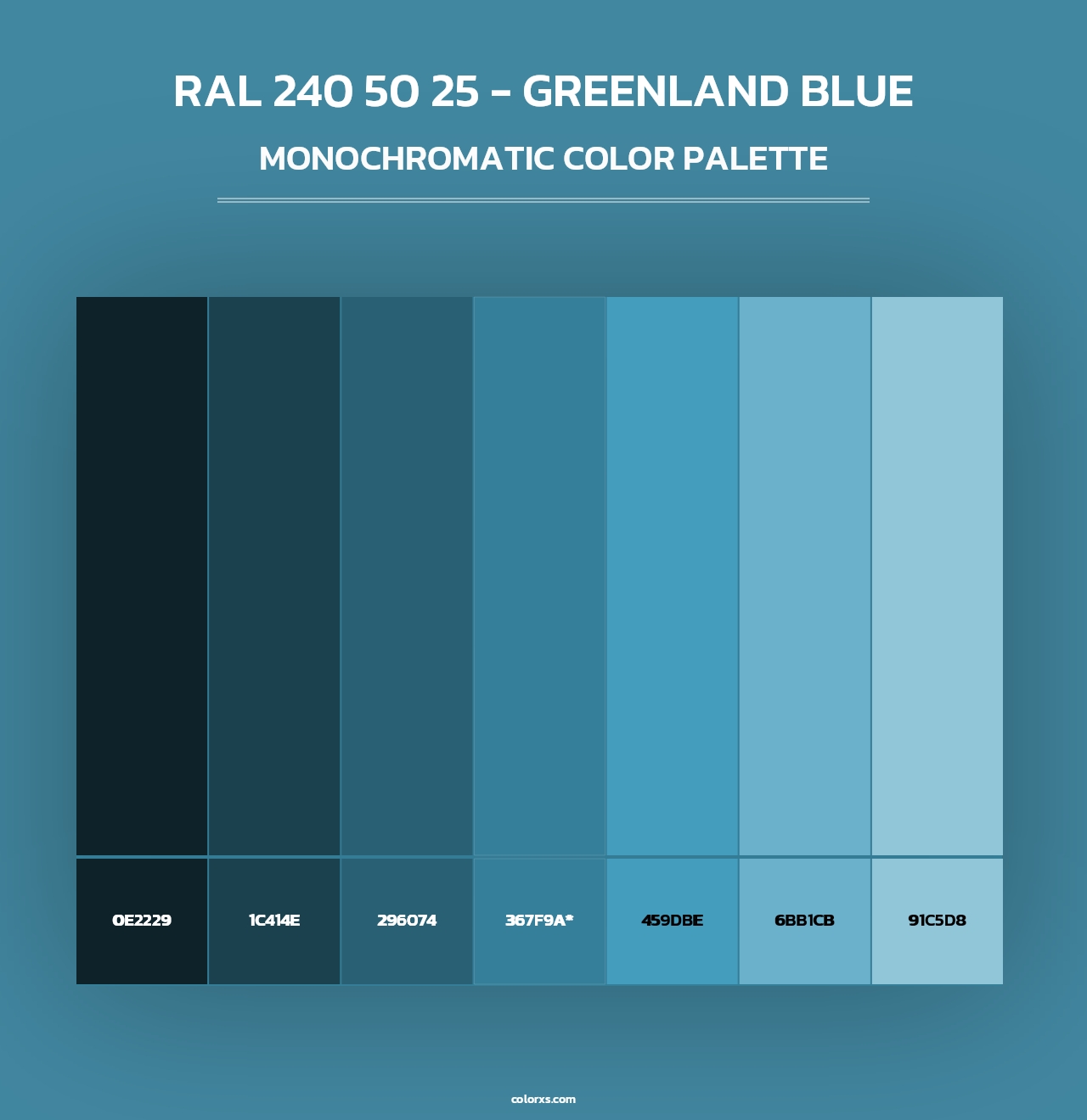 RAL 240 50 25 - Greenland Blue - Monochromatic Color Palette