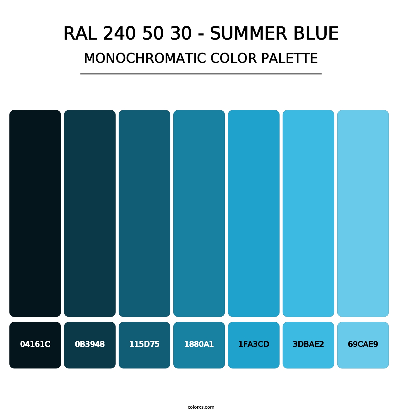 RAL 240 50 30 - Summer Blue - Monochromatic Color Palette