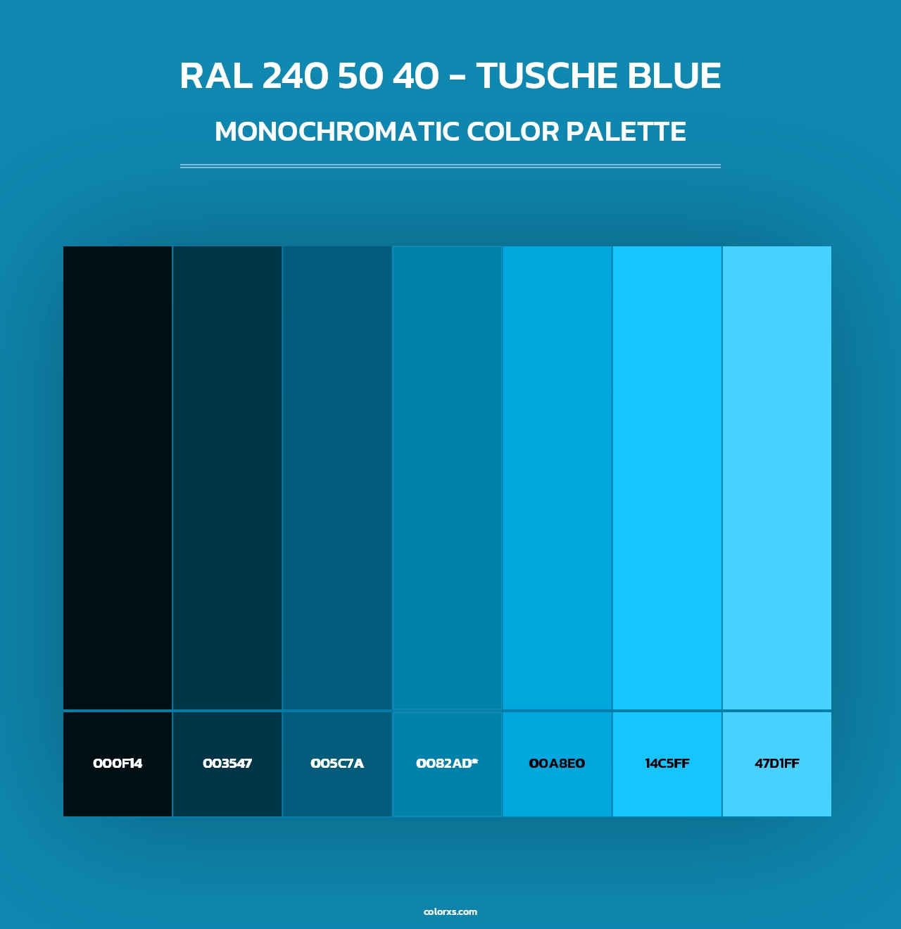 RAL 240 50 40 - Tusche Blue - Monochromatic Color Palette