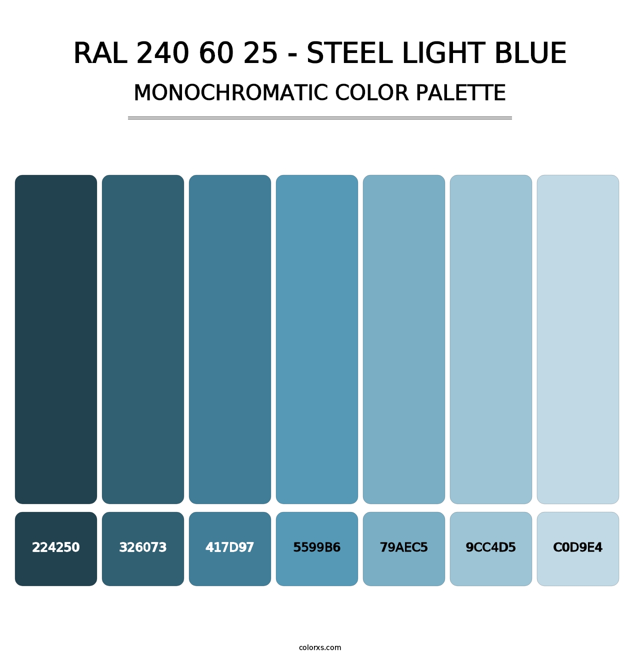 RAL 240 60 25 - Steel Light Blue - Monochromatic Color Palette