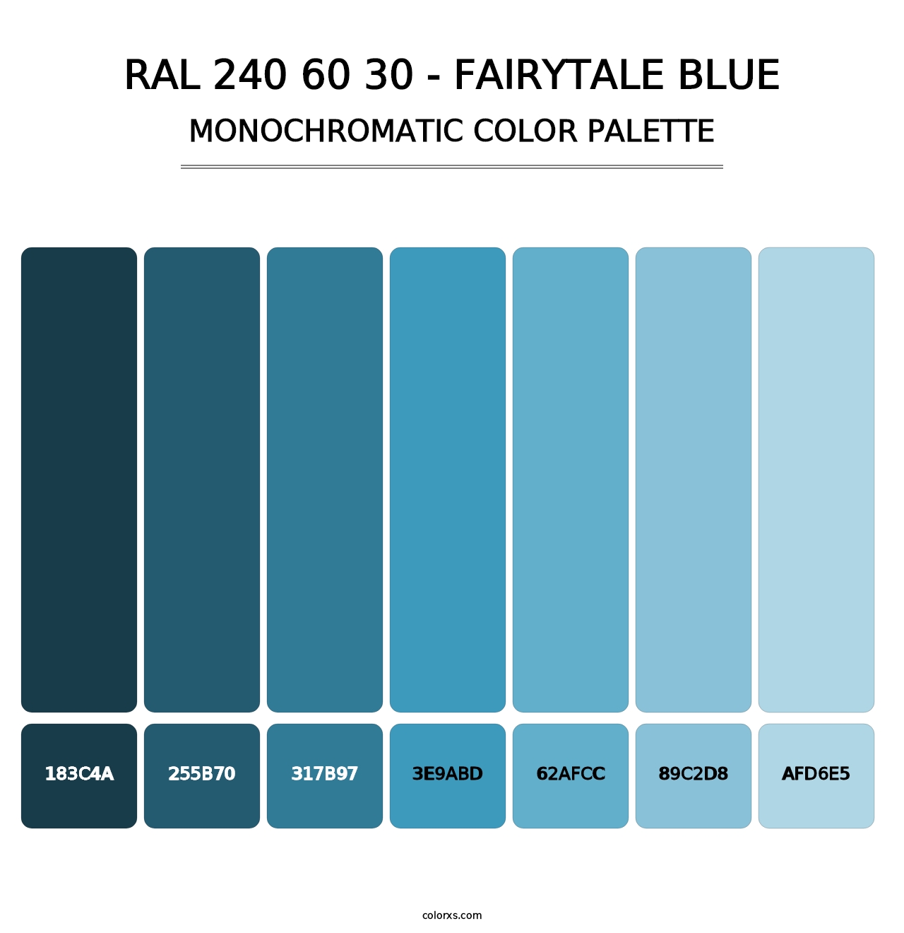 RAL 240 60 30 - Fairytale Blue - Monochromatic Color Palette