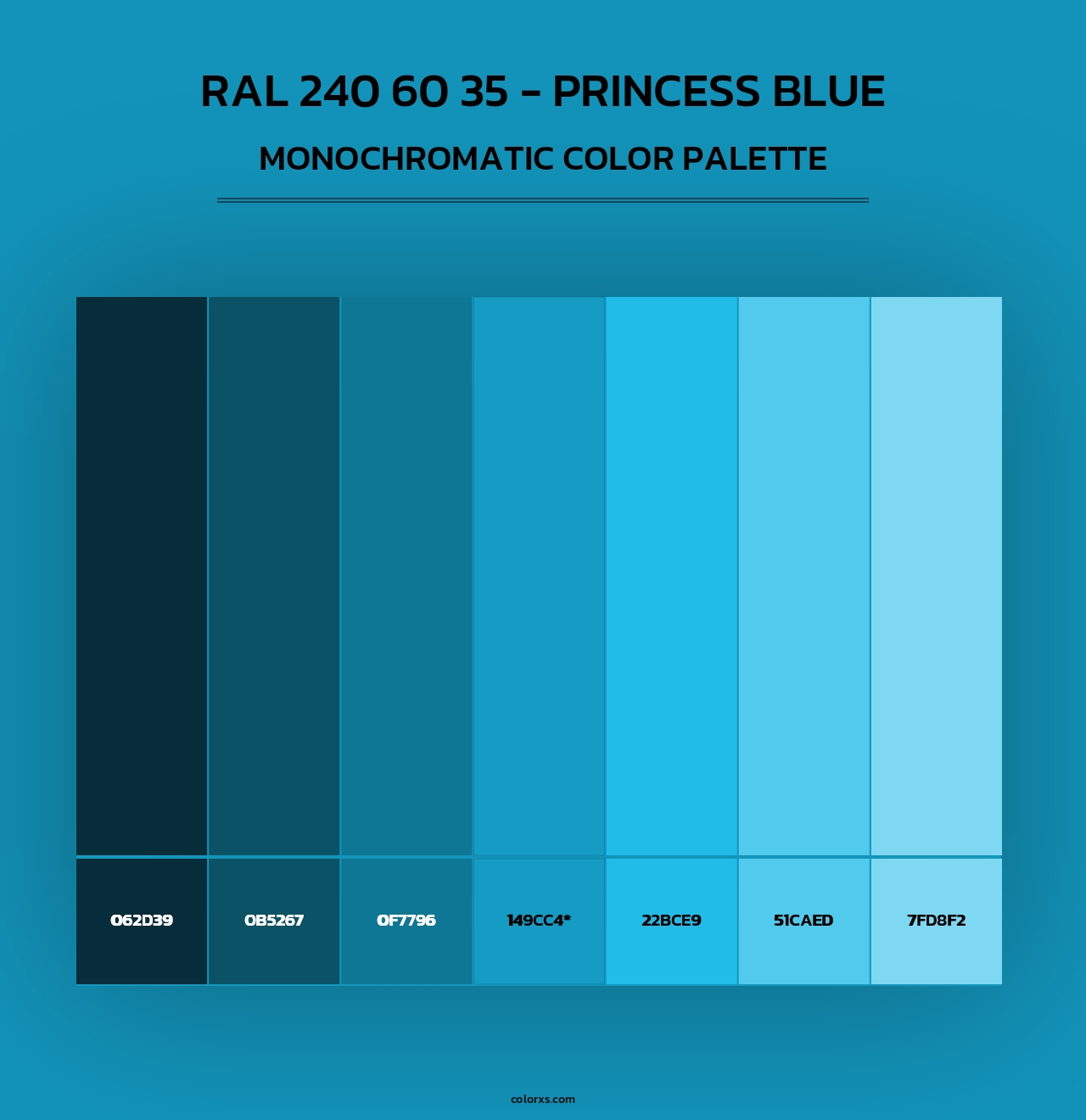 RAL 240 60 35 - Princess Blue - Monochromatic Color Palette