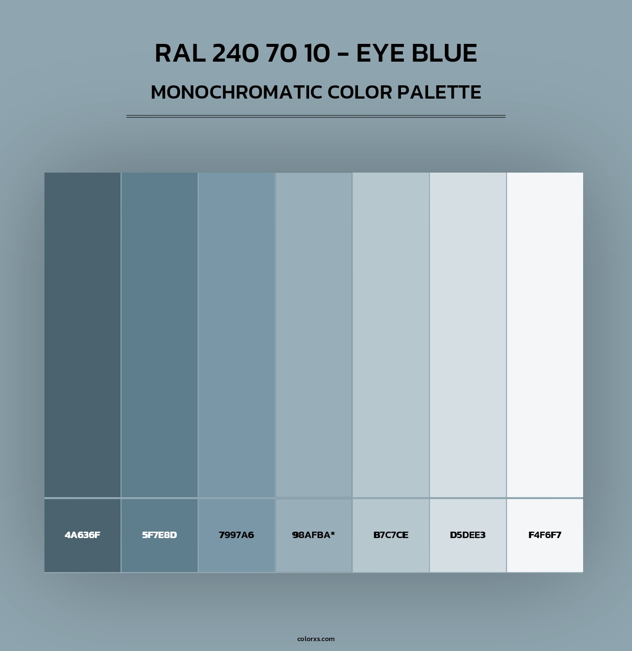 RAL 240 70 10 - Eye Blue - Monochromatic Color Palette