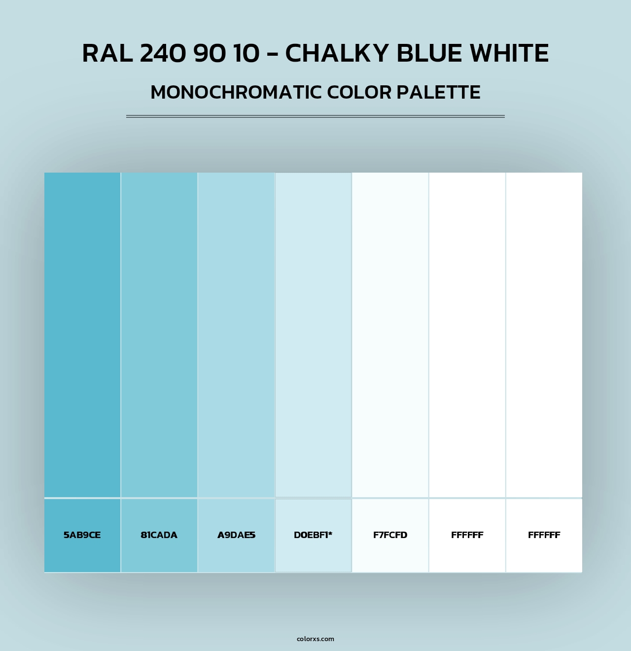 RAL 240 90 10 - Chalky Blue White - Monochromatic Color Palette