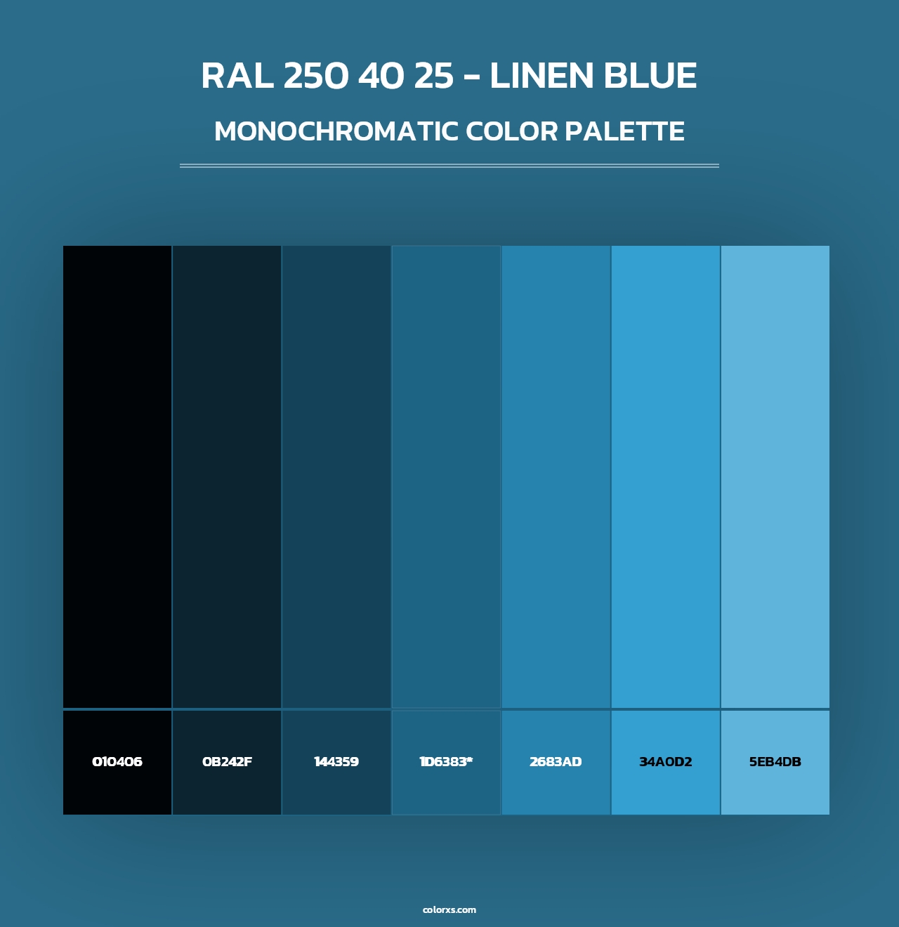 RAL 250 40 25 - Linen Blue - Monochromatic Color Palette