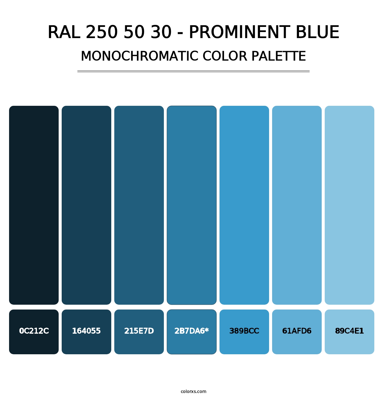 RAL 250 50 30 - Prominent Blue - Monochromatic Color Palette