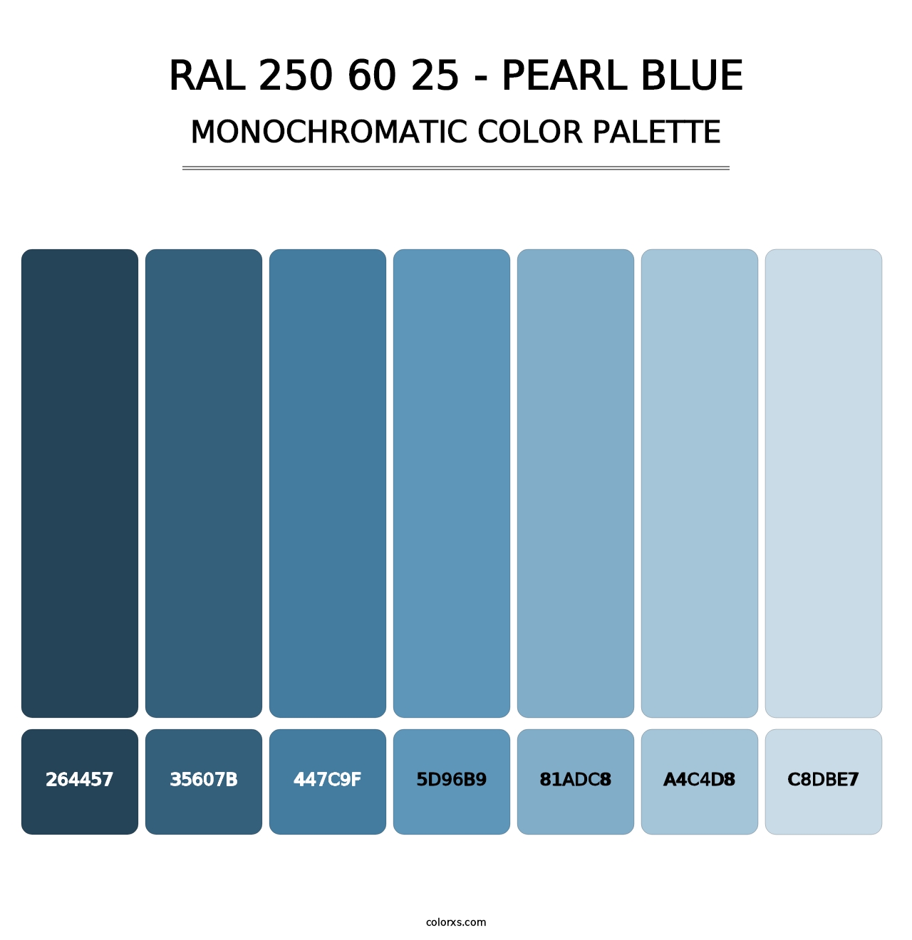 RAL 250 60 25 - Pearl Blue - Monochromatic Color Palette