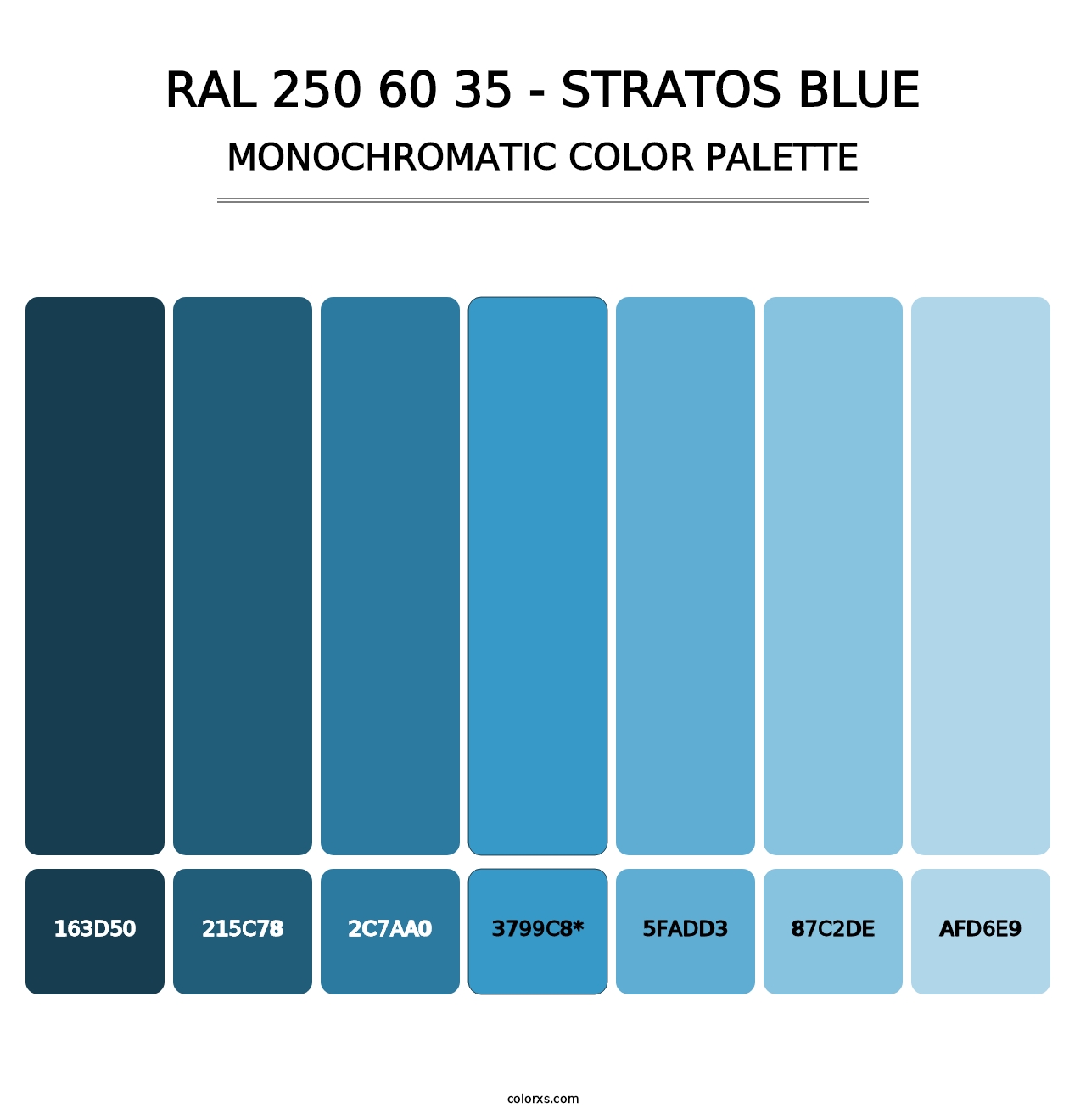 RAL 250 60 35 - Stratos Blue - Monochromatic Color Palette