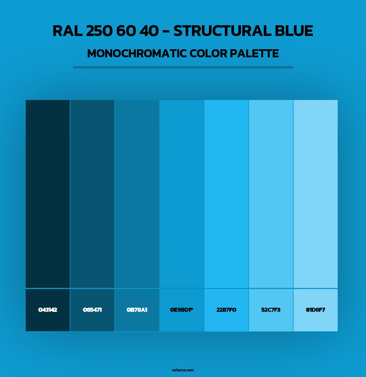 RAL 250 60 40 - Structural Blue - Monochromatic Color Palette