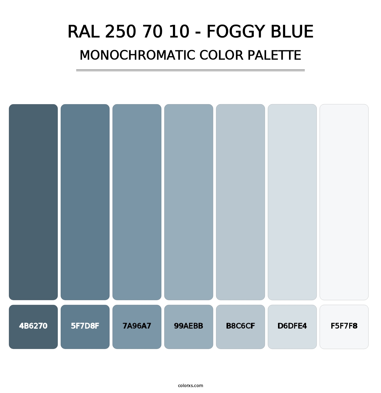 RAL 250 70 10 - Foggy Blue - Monochromatic Color Palette