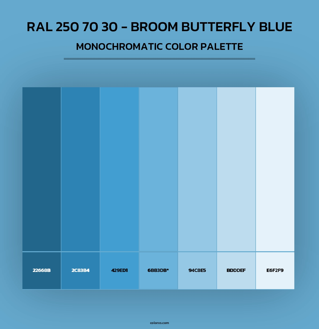 RAL 250 70 30 - Broom Butterfly Blue - Monochromatic Color Palette