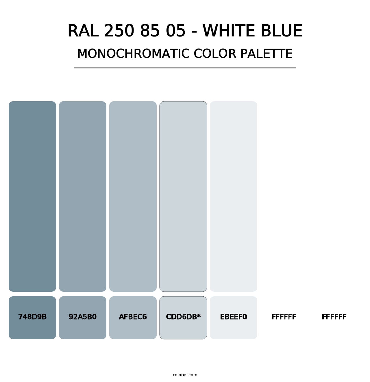 RAL 250 85 05 - White Blue - Monochromatic Color Palette