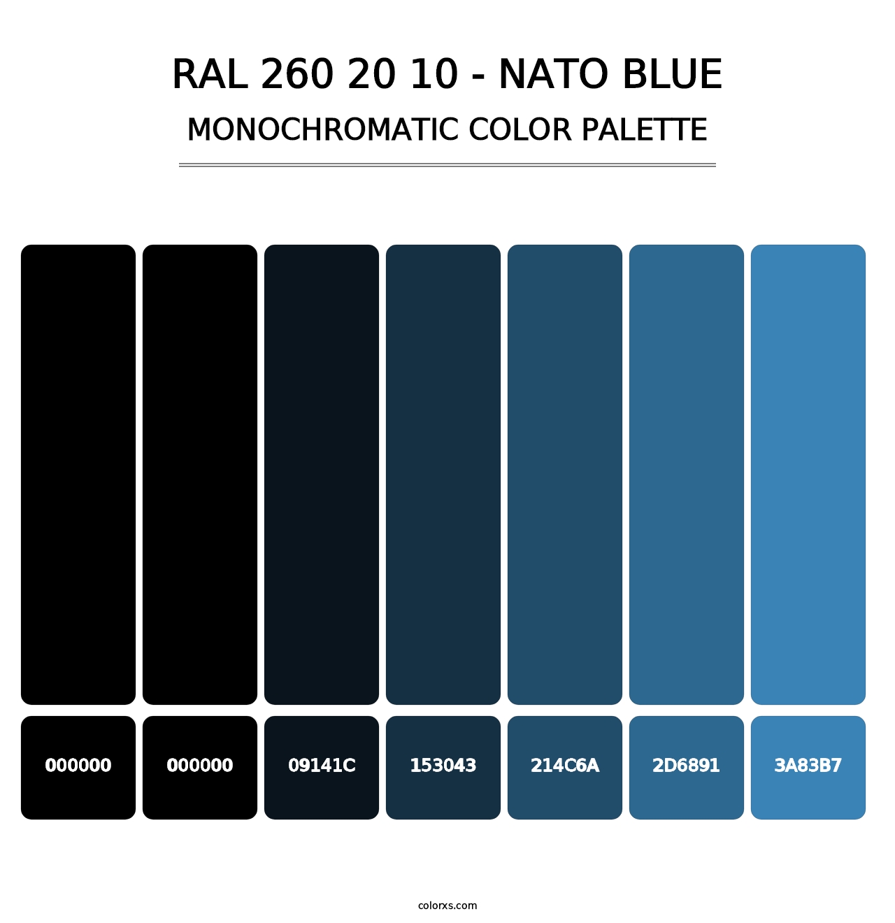 RAL 260 20 10 - Nato Blue - Monochromatic Color Palette
