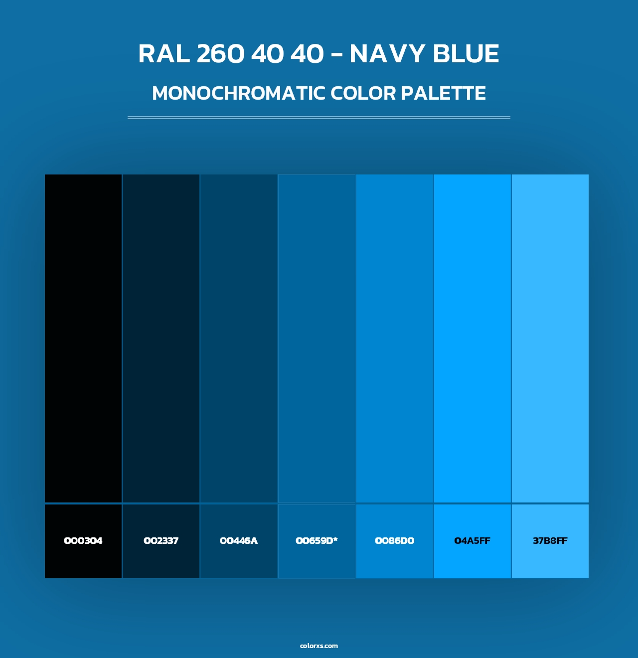 RAL 260 40 40 - Navy Blue - Monochromatic Color Palette