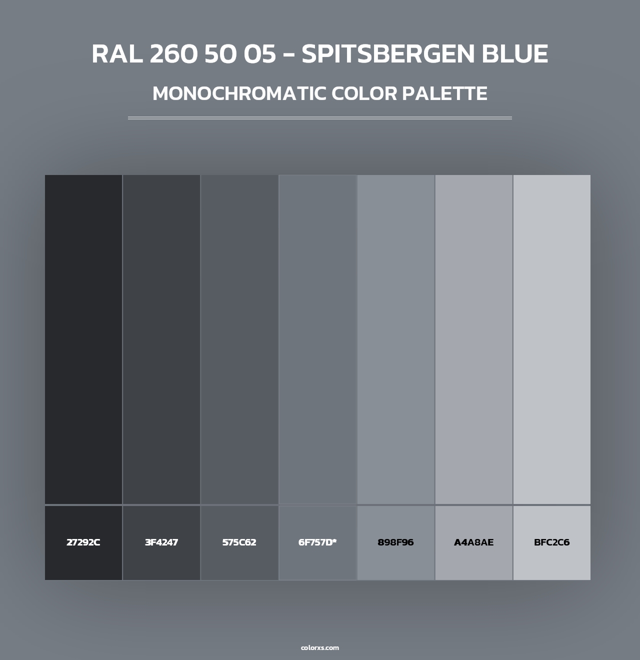 RAL 260 50 05 - Spitsbergen Blue - Monochromatic Color Palette