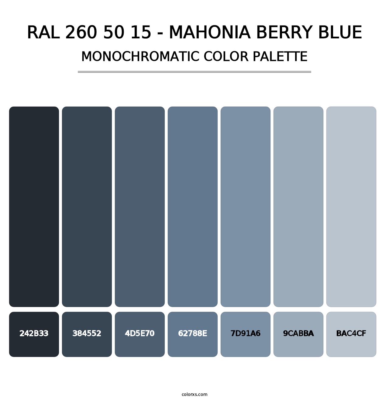 RAL 260 50 15 - Mahonia Berry Blue - Monochromatic Color Palette