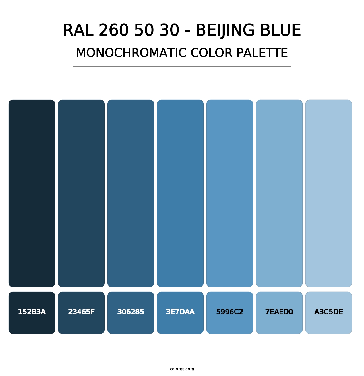 RAL 260 50 30 - Beijing Blue - Monochromatic Color Palette